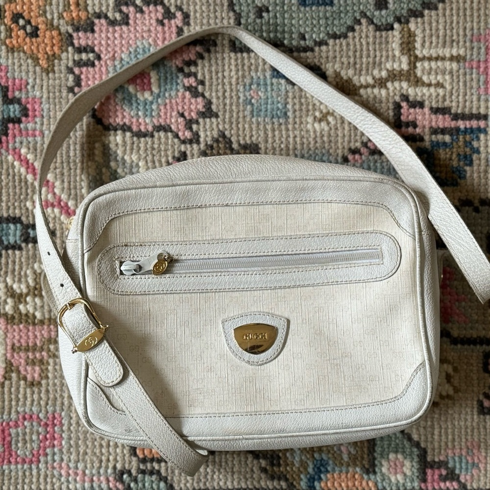 Vintage White Gucci Crossbody Purse
